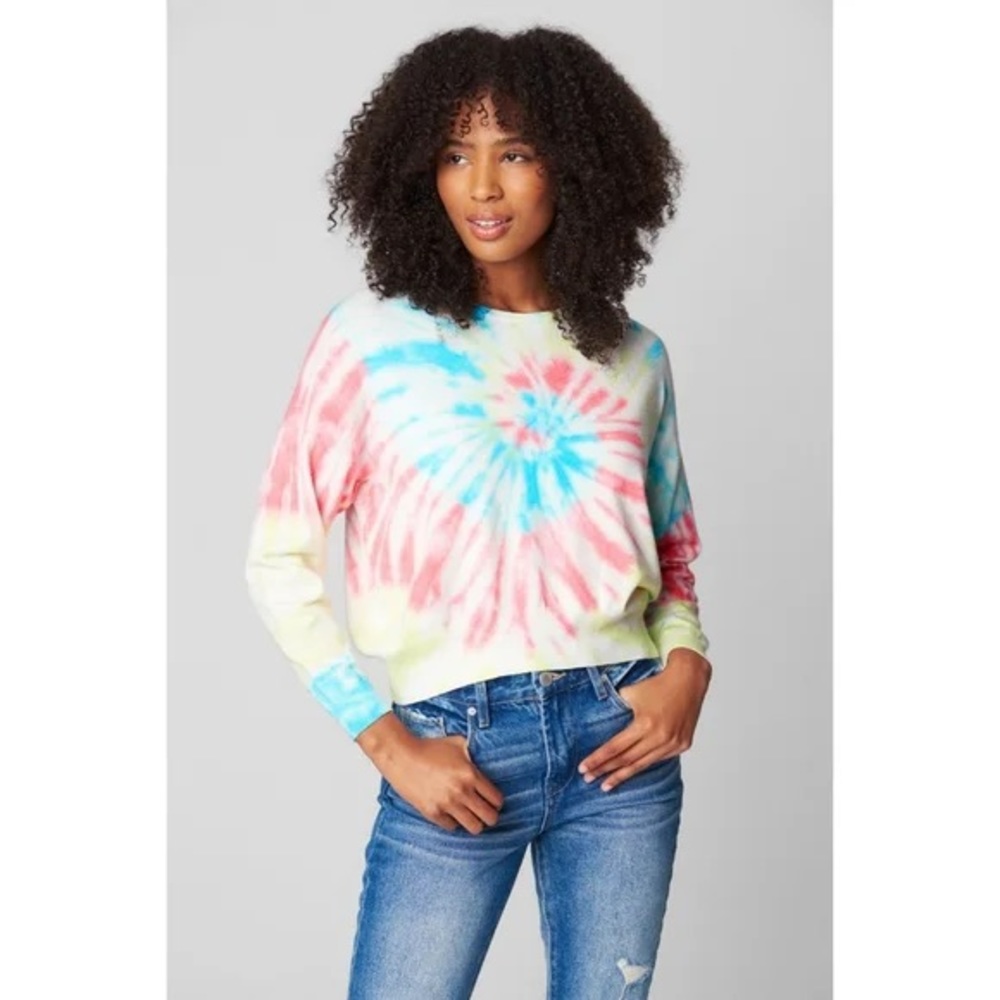 NWT Blank NYC rainbow tie dye cropped sweater